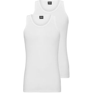 BOSS Heren 2-pack katoenen stretch tanktop, Wit, M