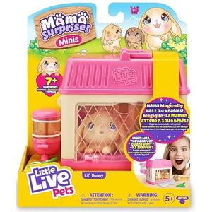 Little Live Pets - Mama Surprise Minis Bunny, pluche haas met geluiden en bewegingen die baby's hebben, interactief huisdier, speelgoed voor jongens en meisjes + 5 jaar oud