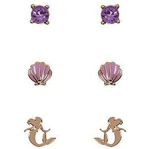 Disney - The Little Mermaid - Oorstekers - Paars & Goud - Set van 3