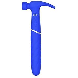 Afgeronde LOVE HAMMA vibrator, boegschroef, geribbeld, unisex, anaal, vaginaal, clit, konijnenoorvibe - blauw