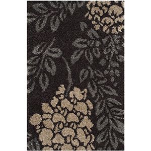Safavieh Tapijt Shag, geweven, polypropyleen, tapijt in rookgrijs/donkerbruin 68 X 121 cm Marror Foncé/Gris