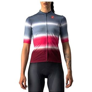 castelli Dames schattig jersey T-shirt, Light Steel Blue/Bordeaux, M