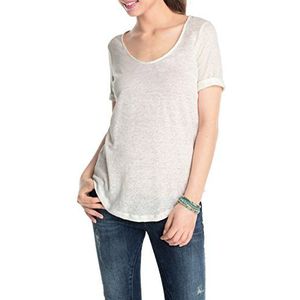 Esprit EDC Linnen T-shirt – eenkleurig – korte mouwen – dames - - 46