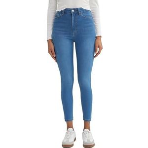 DeFacto Dames Jean - stijlvolle broek modieuze jeggings en comfortabele jeansbroek voor vrouwen jeans en broek voor dames, blauw, 30