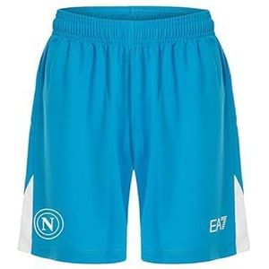 SSC Napoli Shorts race lichtblauw, EA7 officieel product, voetbalshorts voor volwassenen 2024/2025 - M