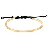 Elli Armband dames armband Geo Basic mat eenvoudig met nylon in 925 sterling zilver verguld, 160, Facetgeslepen, Zonder