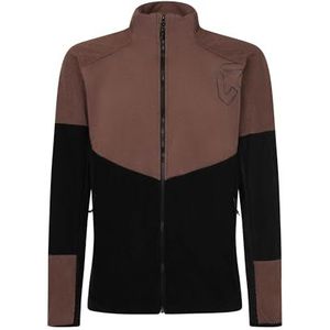 Rock Experience REMC02691-C955 Edna Mock Neck FZ Man Fleece Heren Shirt met lange mouwen 0208 Caviar+0274 Deep Taupe XXL