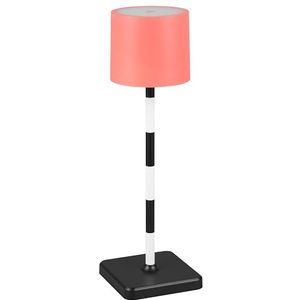 Reality Leuchten Fernandez R54096310 Led-tafellamp op accu, metaal/kunststof, zwart/wit/rood, incl. 1,5 watt LED, laadstation