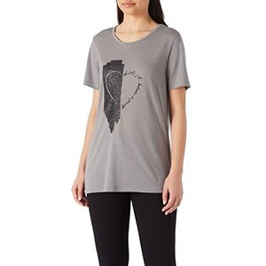 Koton T-shirt voor dames met ronde hals en korte mouwen, Grijs (027), S