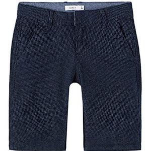 NAME IT Jongens NKMRYAN REG TWI Long 7415-BA F Shorts, Dark Sapphire/Detail: Bright White Dots, 158, Dark saffier/detail: heldere witte stippen, 158 cm