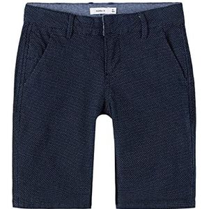 NAME IT jongens shorts, Dark saffier/detail: heldere witte stippen, 128 cm