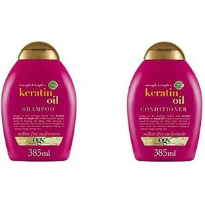 Ogx Anti Breakage Keratin Oil Conditioner, 385 ml & OGX anti-breekmiddel keratine olie shampoo, per stuk verpakt (1 x 385 ml)