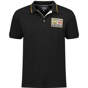 Geographical Norway Kariteama Heren - Klassiek poloshirt voor heren, katoenen poloshirt, korte mouwen, casual, knoopsluiting, casual, top, regular klassiek, lente, zomer (zwart 3XL), Zwart, 3XL