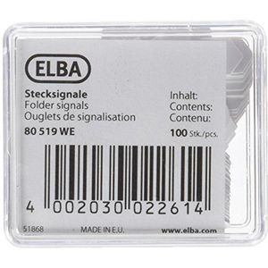 ELBA 100552030 Steeksignaal van PVC harde folie 100 stuks wit voor hangmappen