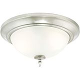 63056 33 cm plafondlamp voor binnen, uitvoering in geborsteld nikkel met mat glas