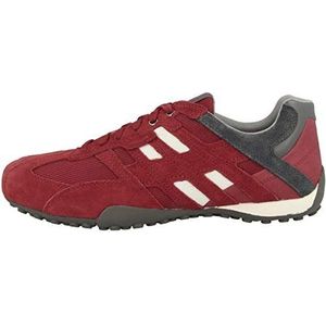 Geox U SNAKE K heren SNEAKERS, Rood Rood Grijs, 45 EU