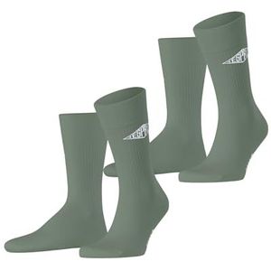 Esprit - Unisex Logo 2-Pack - Gedessineerd Katoen - Groen - Sportsokken