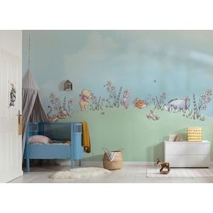 Disney fleece fotobehang - Winnie the Pooh Curious Minds - grootte 400 x 250 cm - kinderkamer, behang, kinderbehang