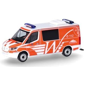 Herpa modelauto Mercedes-Benz Sprinter '18 halfbus ""Feuerwehr Wiesbaden"", miniatuur op schaal 1:87, verzamelobject, Made in Germany, model van kunststof