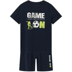 NAME IT Nkmnightset Ss Game On Football Noos pyjama voor jongens, Dark Sapphire, 122/128 cm