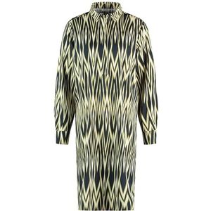 Gerry Weber Damesjurk, zwart/crème/gele print, 40