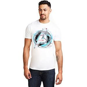 Marvel Endgame Quantum Logo T-shirt voor heren, Wit (Wit Wit), XXL