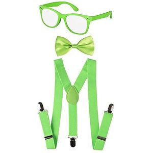 Dress Up America Neon jarretel voor jongens, Strikje Accessoire (Groen, Kinderen)