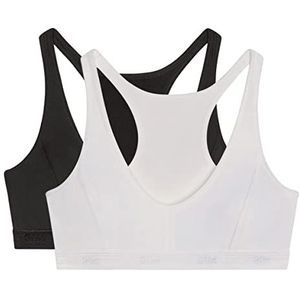 DIM - Set van 2 Bustiers - Zwart en Wit - Microvezel - V-hals