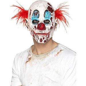 Smiffys Heren Zombie Clown masker met haar, hele hoofd, één maat, kleurrijk, 45021