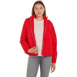 Tommy Hilfiger Dames TRANSITIONAL HOODED WINDBREAKER Fierce Red XS, Fierce Red, XS