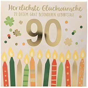 Depesche 0011694-013 Pop-up wenskaart voor 90e verjaardag vouwkaarten met muziek, lichtelementen en een originele spreuk, verjaardagskaart incl. envelop, formaat 15,5 x 15,5 cm