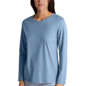CALIDA Favourites shirt met lange mouwen voor dames, van 100% Supima-katoen, Eindeloze hemel, 44/46 NL