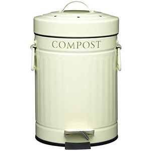 KitchenCraft Compostbakje voor in de Keuken, Compostemmertje met Pedaal, 3 Liter