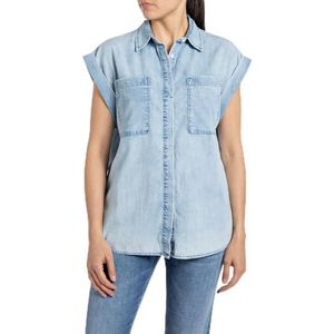 Replay Jeanshemd voor dames, korte mouwen, 010, lichtblauw, M