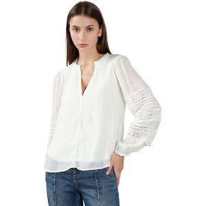 VERO MODA Dames Vmtiffani Ls Top WVN Ga Ce, wit (snow white), M