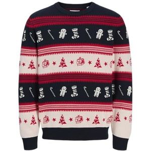 JACK & JONES Jjxmas Noel Knit Crew Neck, true red, XS
