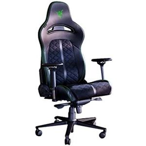 Razer Enki - Gamingstoel met geïntegreerde lendensteun (bureau/kantoorstoel, meerlagig synthetisch leer, schuimvulling, hoofdkussen, in hoogte verstelbaar) Groen | Standaard