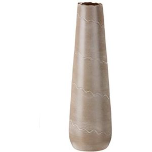 GILDE Keramische vaas Wave XL decoratieve vaas waterdicht hoogte 60 cm beige crème - decoratie woonkamer - Europese productie