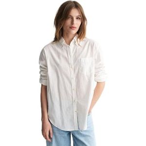 GANT - Casual Overhemd - Wit - Katoen - Lange Mouwen