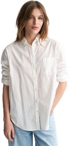 GANT - Casual Overhemd - Wit - Katoen - Lange Mouwen