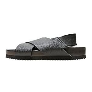 SELECTED FEMME Slfelf Strap Sandal B, plateau dames, zwart (black black), 40 EU