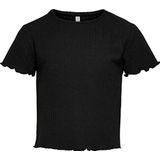 Kids Only Konnella S/S O-Neck Top Noos JRS T-shirt voor meisjes, zwart, 146/152 cm