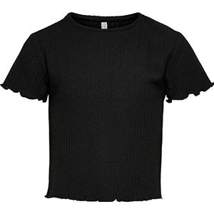 Kids Only Konnella S/S T-shirt voor meisjes met ronde hals Noos JRS, zwart, 134/140 cm