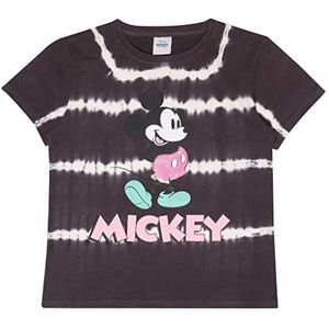 Disney Tie Dye Retro Minkey T-shirt, Meisjes, 128-170, Grey, Officiële Koopwaar