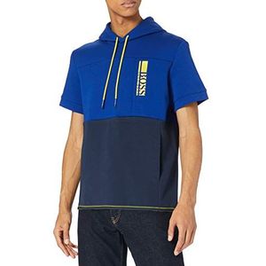 BOSS Heren Swoody 1 sweatshirt met capuchon met korte mouwen en geborduurd Colour-Block-logo, Navy410, M