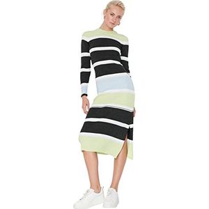 Trendyol Dames Design Midi Basic Regular Knitwear Jurk, Groen, M