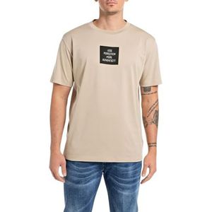 Replay Heren T-shirt Regular Fit, 803 Light Taupe, XS