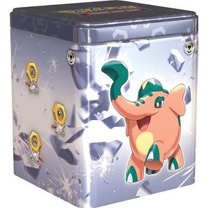 Pokémon TCG: Stapelbox van metaal (3 boosters en 2 stickerpagina's)