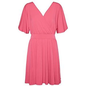 VERO MODA Dames VMHALI 2/4 korte jurk JRS CE jurk, Pink Yarrow, L, roze yarrow, L