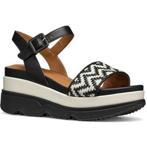 Geox Gardenia met plateausandalen voor dames, Zwarte Papyrus, 37 EU